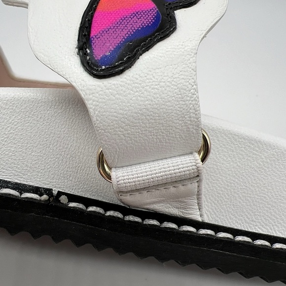Sophia Webster Riva Slides in White/Multi Fluorescent - Picture 12 of 14